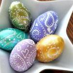 Set Of Five Paisley Eggs - Unique Easter Home..