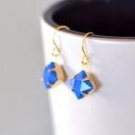 Blue Diamond Dangle Earrings