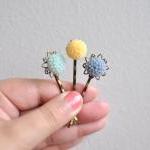 Mellow Spring Bouquet. Floral Bobby Pin Hairpins