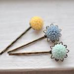 Mellow Spring Bouquet. Floral Bobby Pin Hairpins