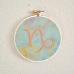 Capricorn Astrology Embroidery Ornament Home Decor..