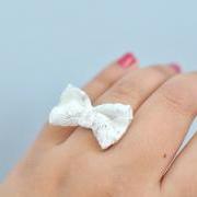 Sweetheart Lace Bow Ring by KimArt - made to order